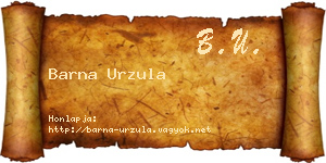 Barna Urzula névjegykártya